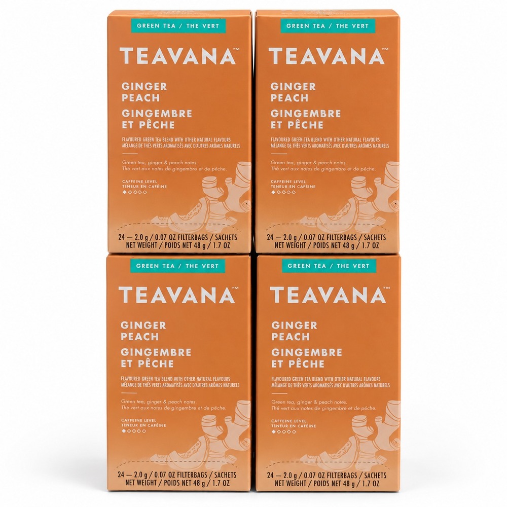 Teavana Ginger Peach Green Tea 24 Sachets Each 4 Boxes 96 Total